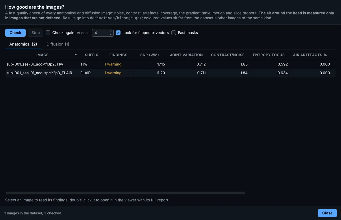 Tools, Quality check over the whole dataset: each anatomical image with its findings.